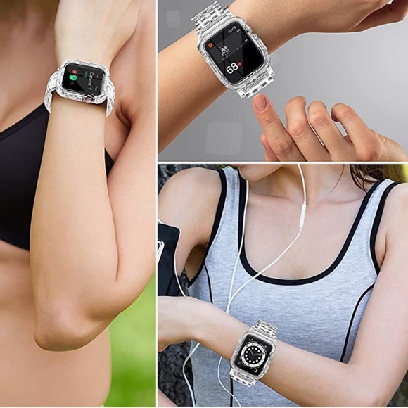 APPLE WATCH 41mm Jelly Crystal Silicone Case Strap Watch Band - Picture 5 of 8